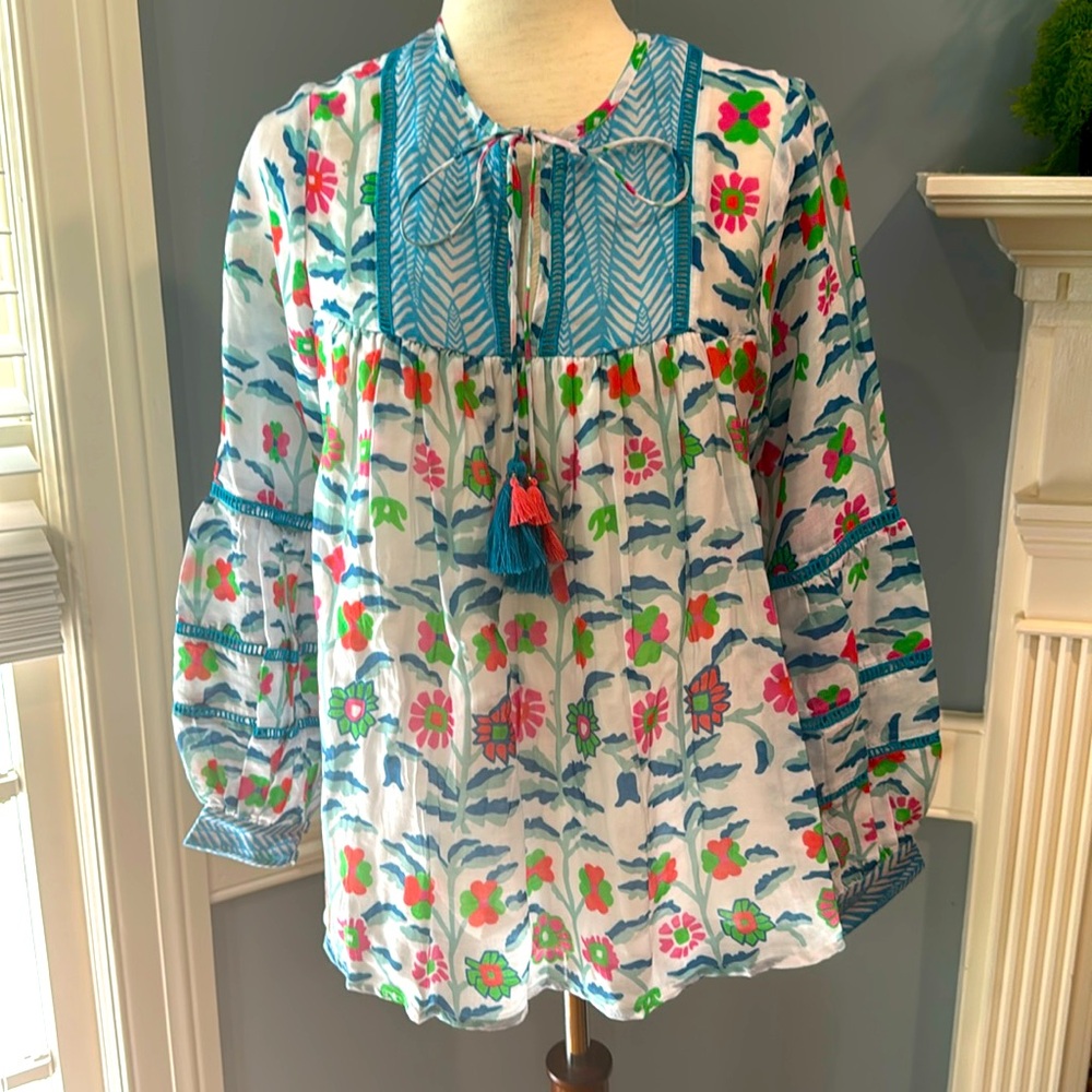 CK Bradley oppsey style long sleeve blouse size small